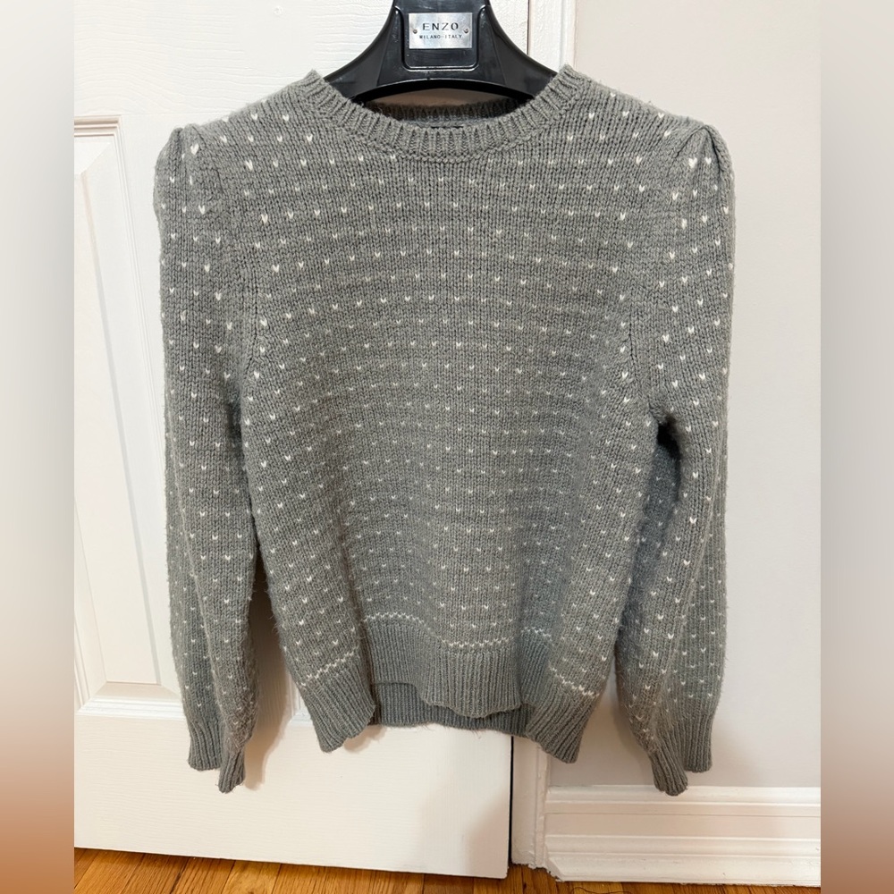 Ann Taylor Gray Dotted Jacquard Sweater – Size Medium - Picture 4 of 11